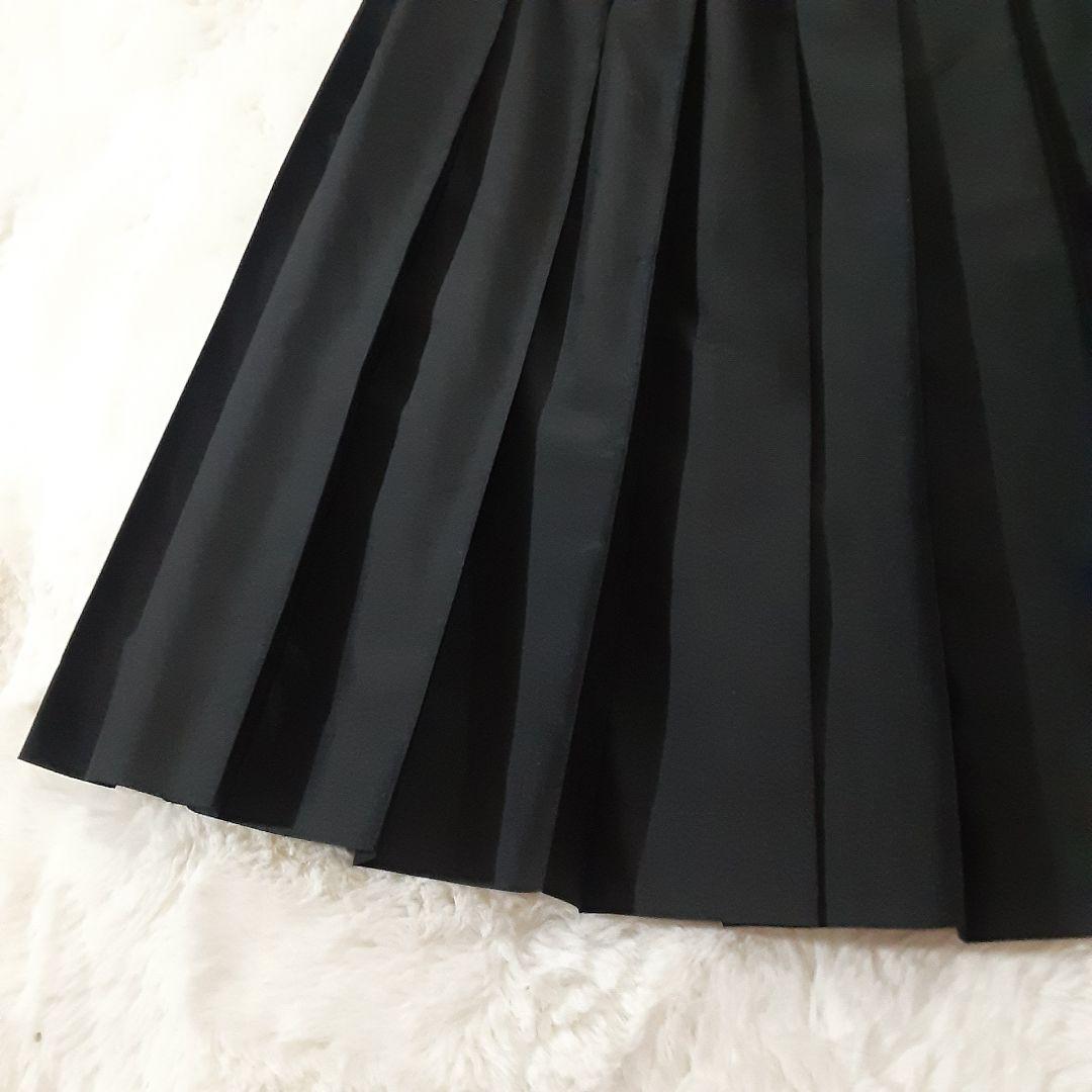 マーガレットハウエル　シルク　絹　サイズⅡ　M~L　プリーツスカート　日本製　黒