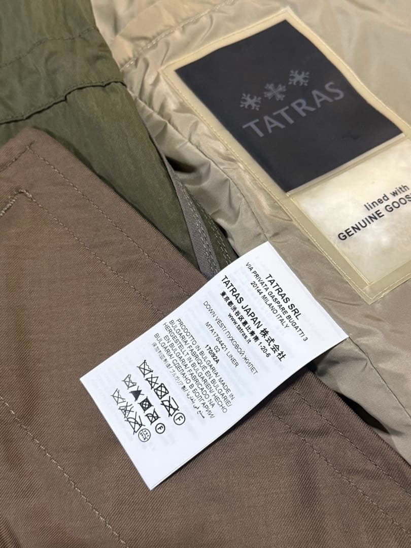 【未使用】TATRAS インナーダウン付モッズコート M 春先可