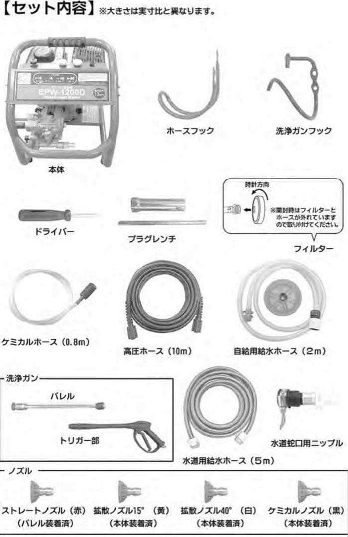 ドリームパワー ナカトミ エンジン式洗浄機 EPW-1200D 高圧洗浄機 自吸