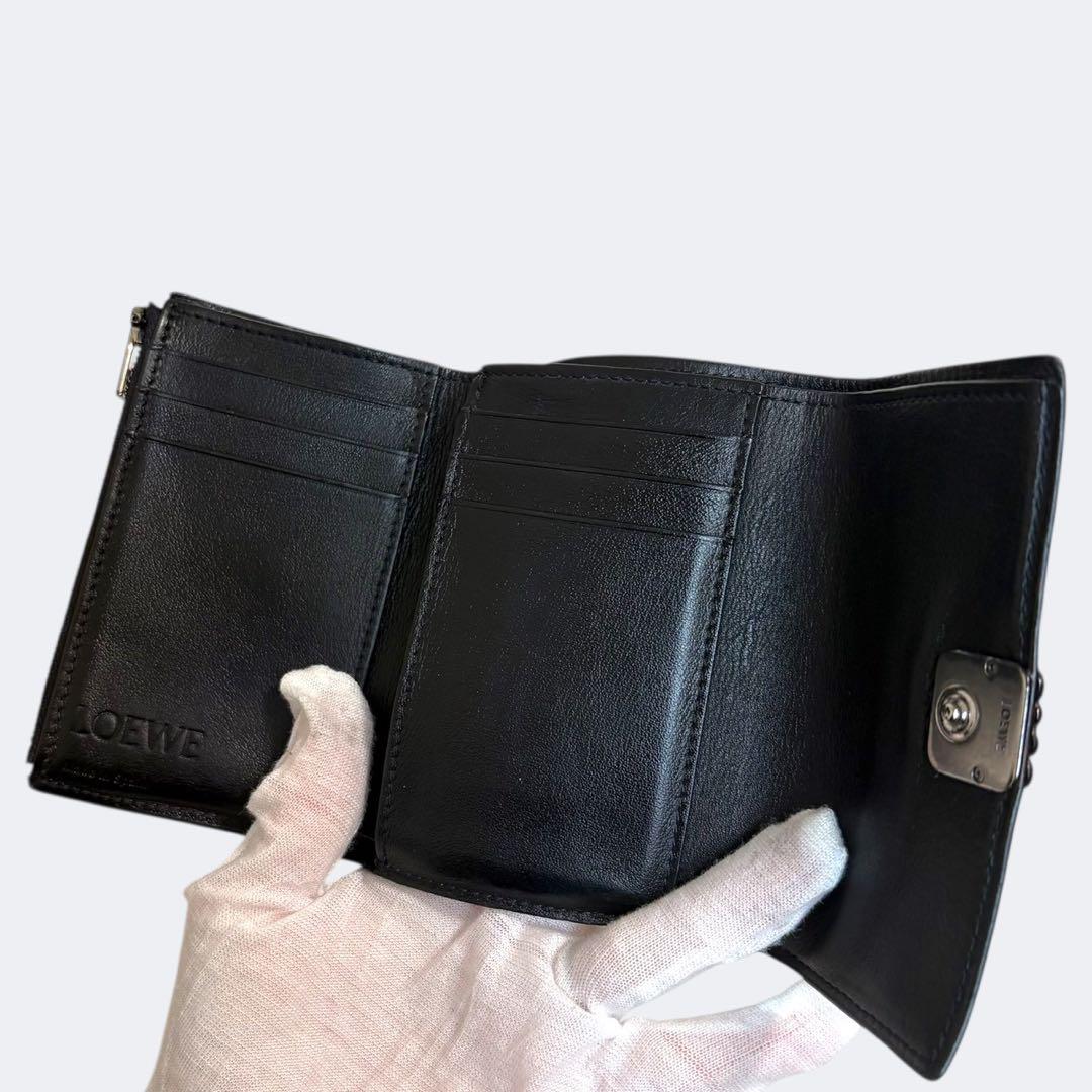 極美品✨ LOEWE アナグラム バーティカル ウォレット スモール ブラック