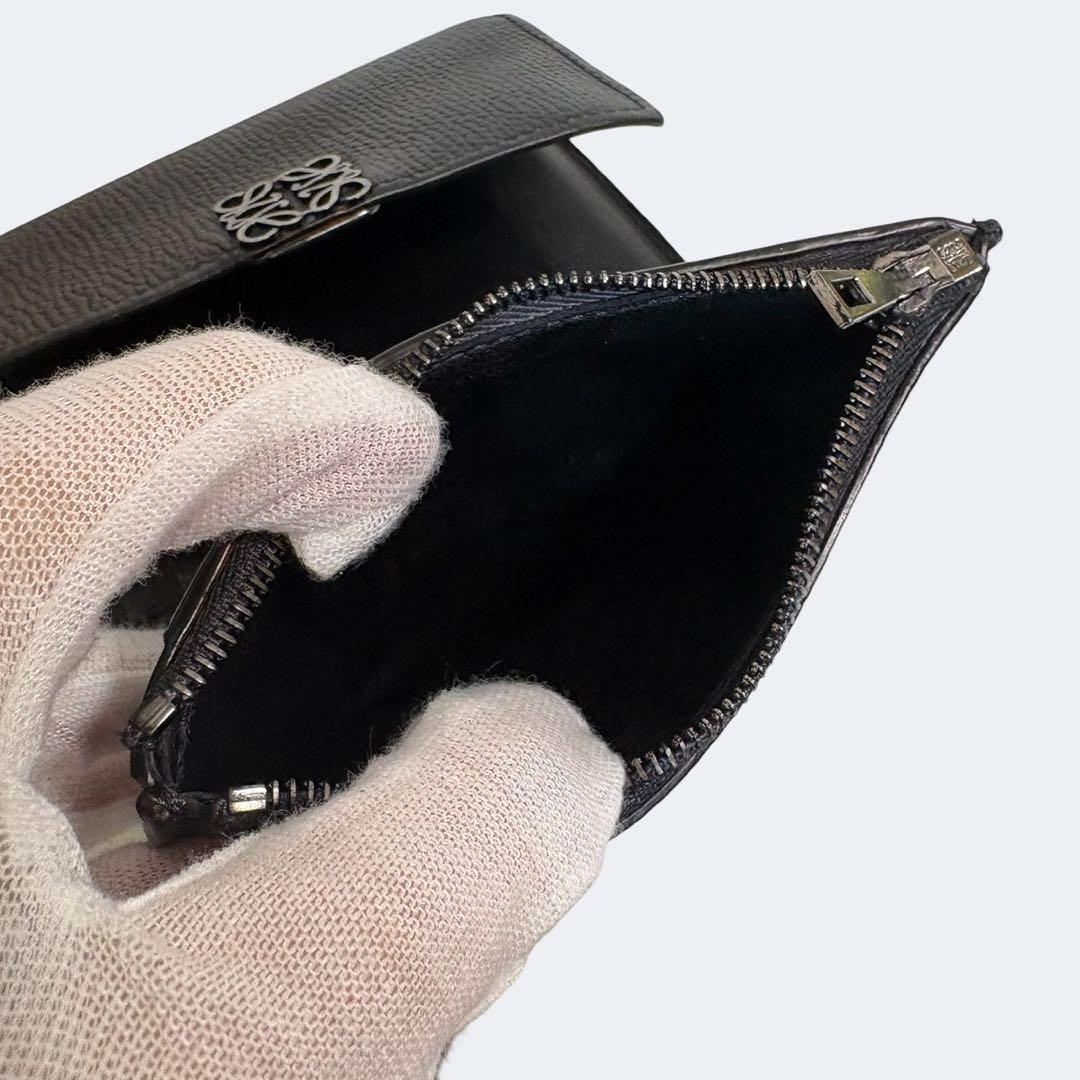 極美品✨ LOEWE アナグラム バーティカル ウォレット スモール ブラック