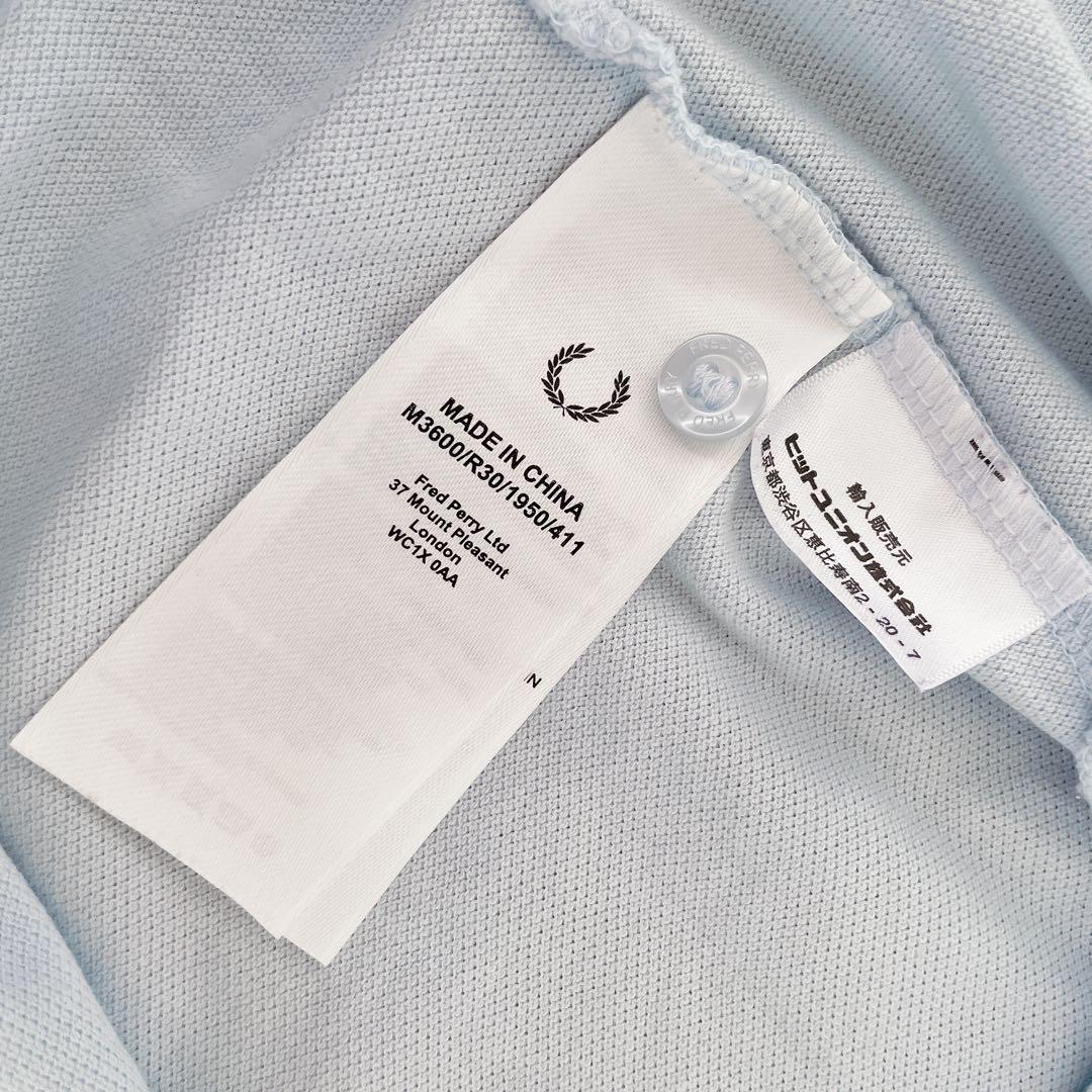 FRED PERRY フレッドペリー 半袖 ポロシャツ 水色 ロゴ刺繍