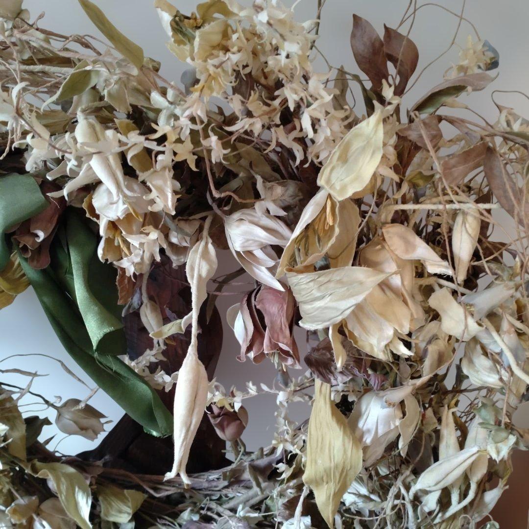 よ*☆様 アンティーク布花リース　手作り　手芸　巾80cm