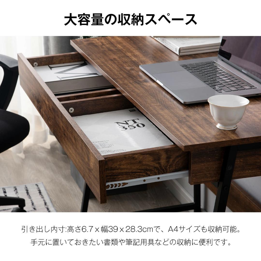 新品パソコンデスク 引き出し付き 収納台 パソコンデスク 木製1377-170