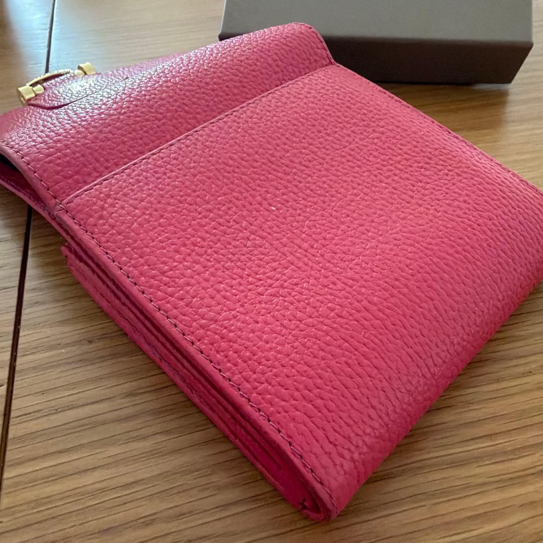 美品 ATAO アタオ ロトロ ウォレット 二つ折り財布 マゼンタ