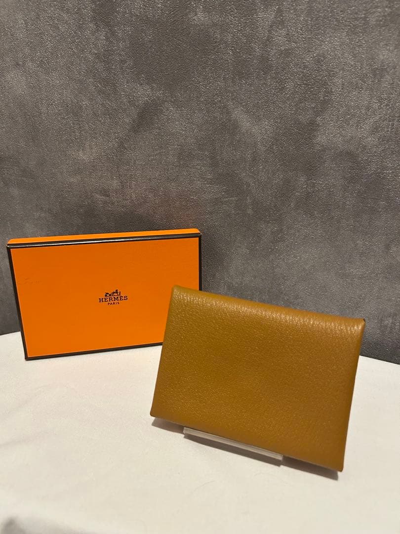 HERMES 二つ折り財布 マスタード