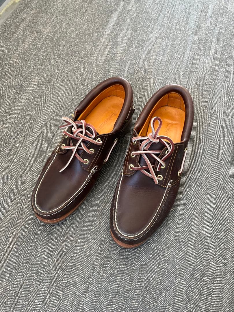 Timberland ブラウンレザーデッキシューズ