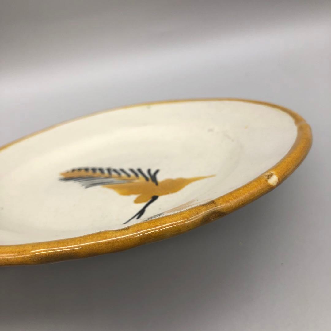 メキシコプエブラタラベラ焼ビンテージ陶器伝統工芸バード鳥中皿プレート19cmB