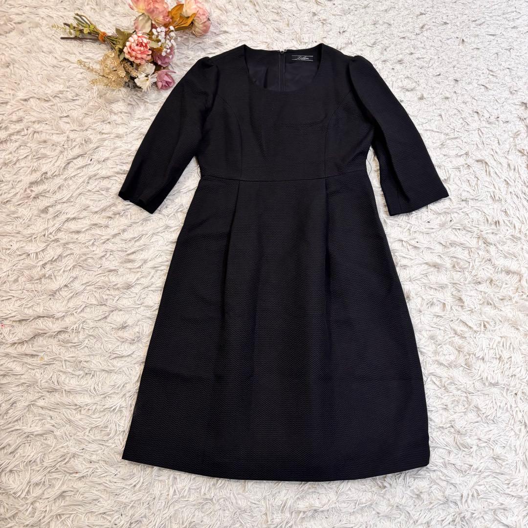 Leilian レリアン　フォーマルワンピース 黒 上品シルエット M