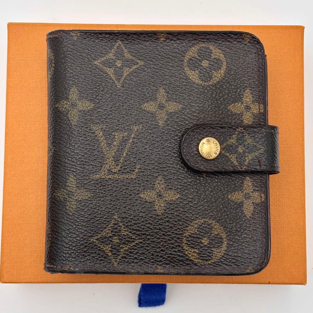 ルイヴィトン モノグラム コンパクトジップ 二つ折り　ミニ　財布　正規品