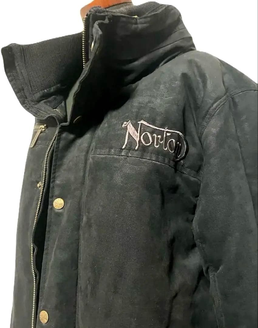 ラーク　Norton 刺繍入りフード付き　モッズコート　サイズL ブラック