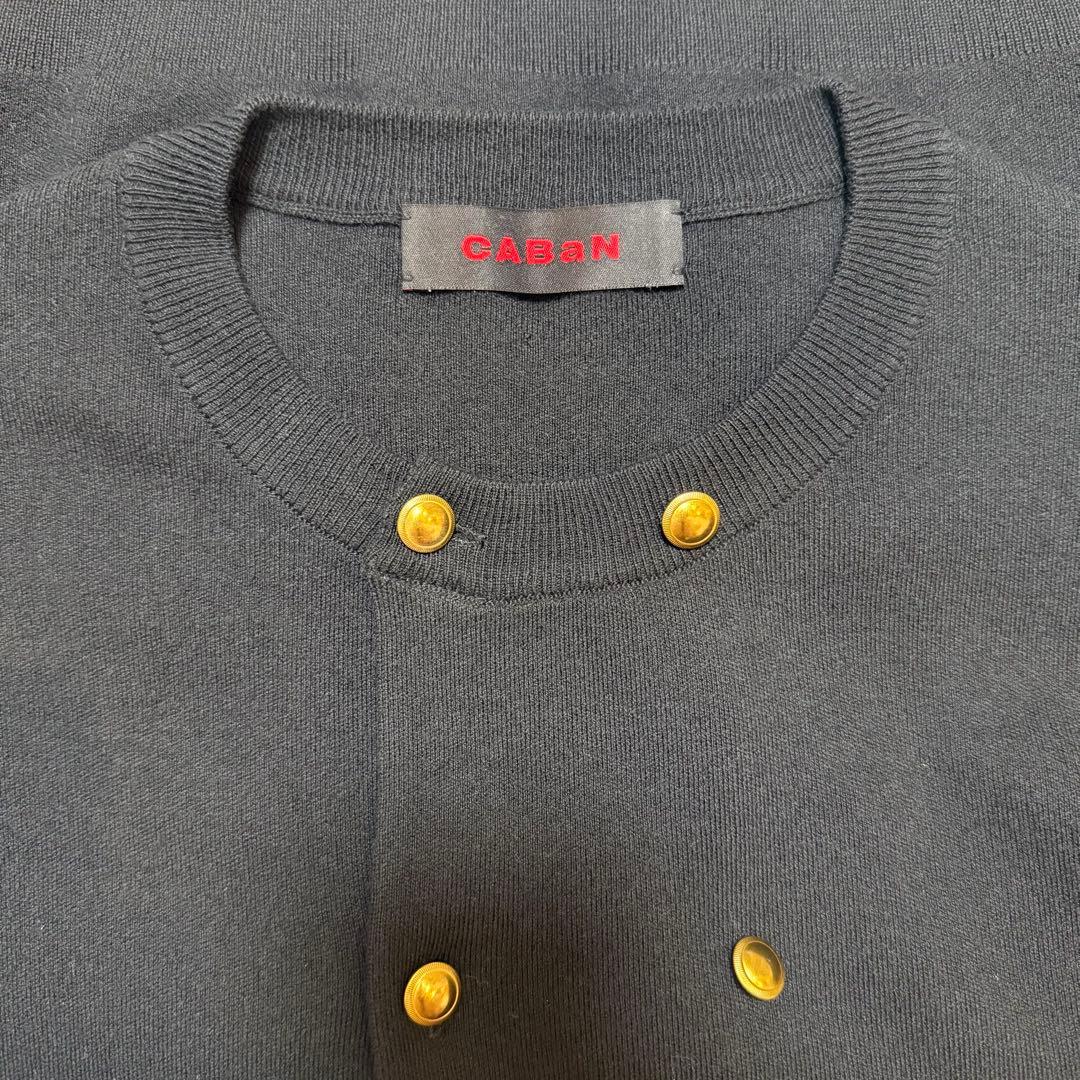 CABaN キャバン コットンカシミヤ ダブルボタンカーディガン ブラック
