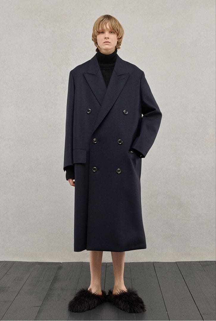 RERACSリラクス 24FW ダブルピークド テーラードコート黒 ブラック36