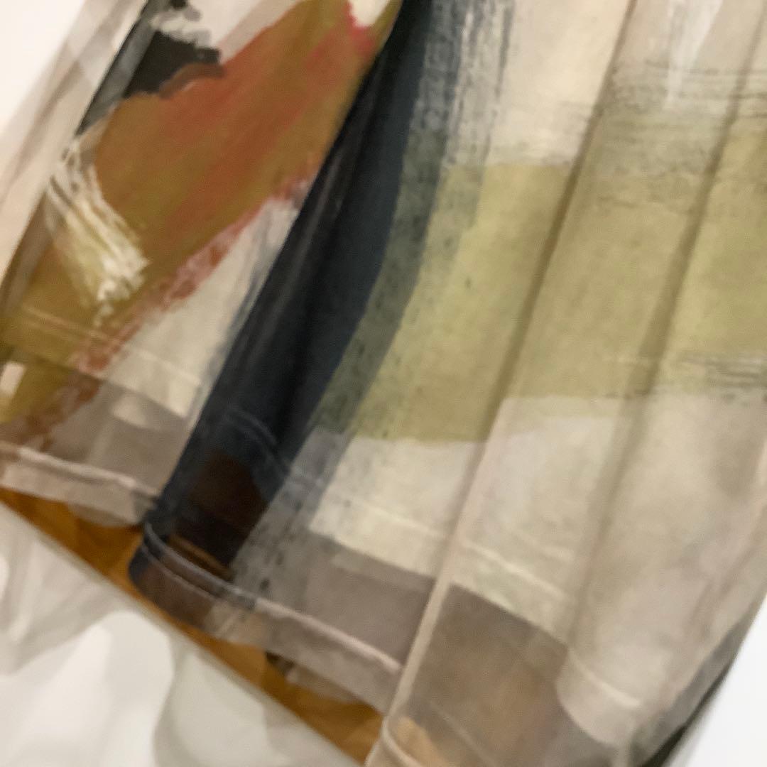 AMERIチュール使い多色抽象アートプリント半袖Tシャツ