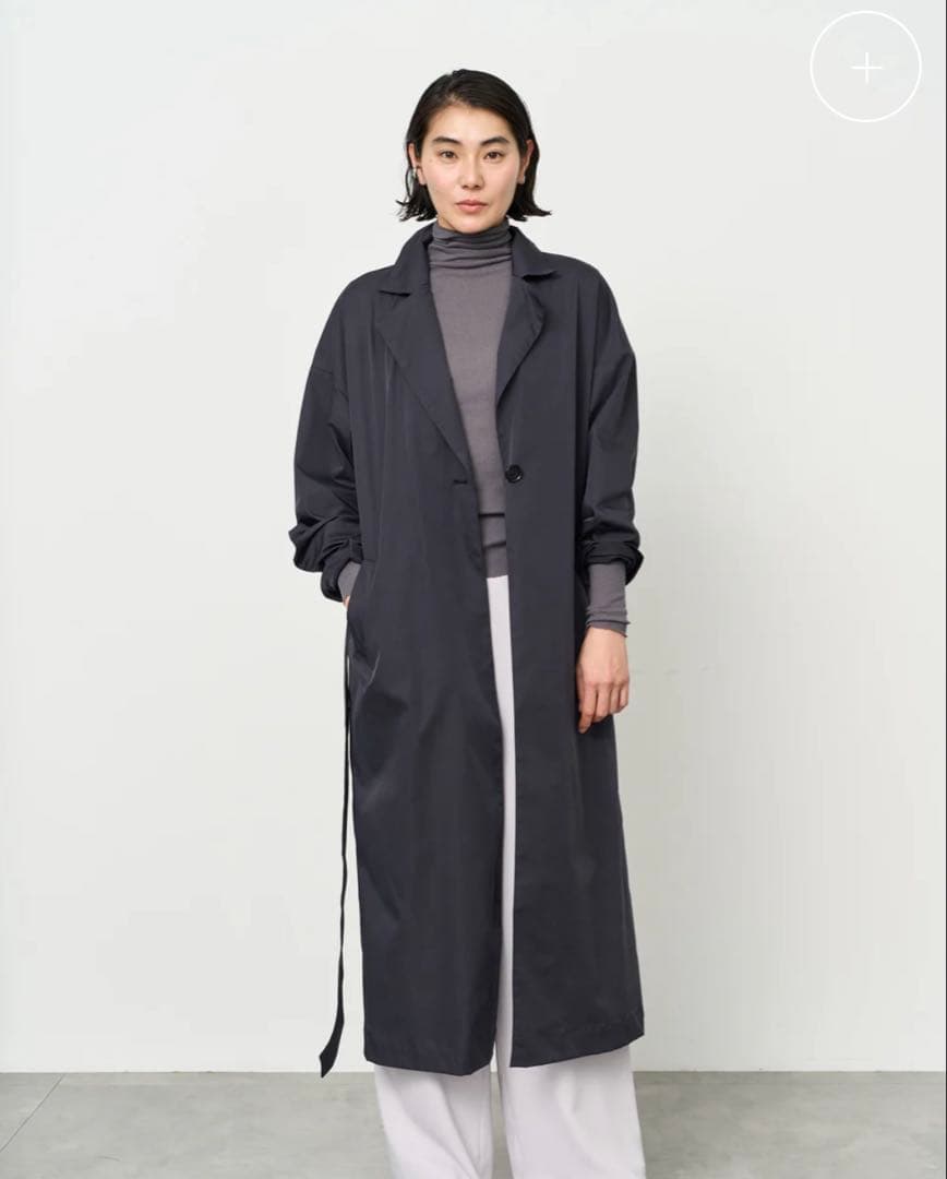 美品ほぼ新品SOEJU リモンタ パッカ ロングトレンチ S ブラック