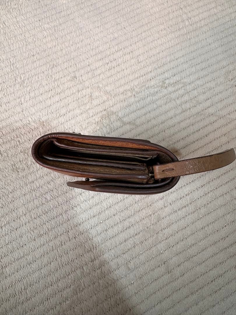 MaisonMargielaブラウンレザー三つ折り財布