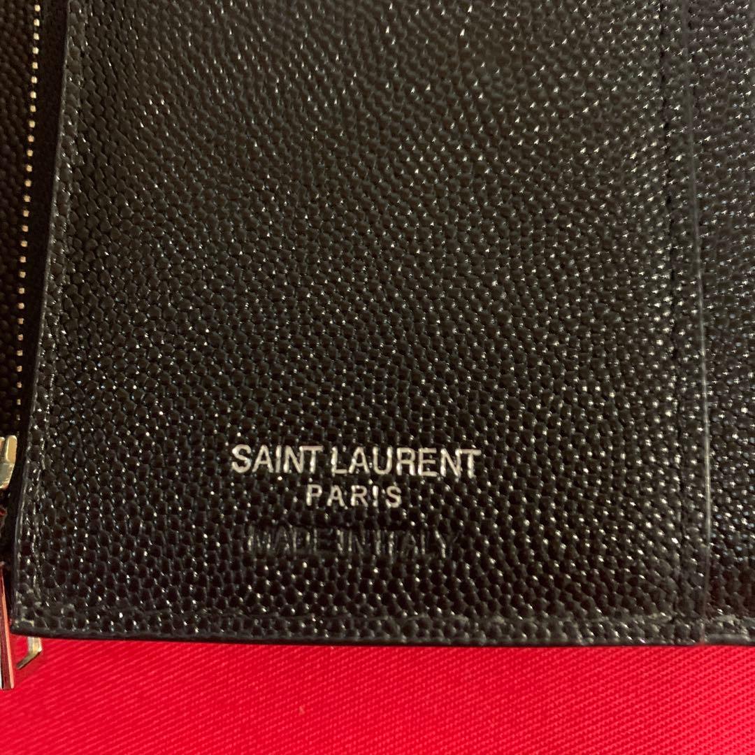 YSL ブラック 三つ折り財布 キルティングブラック