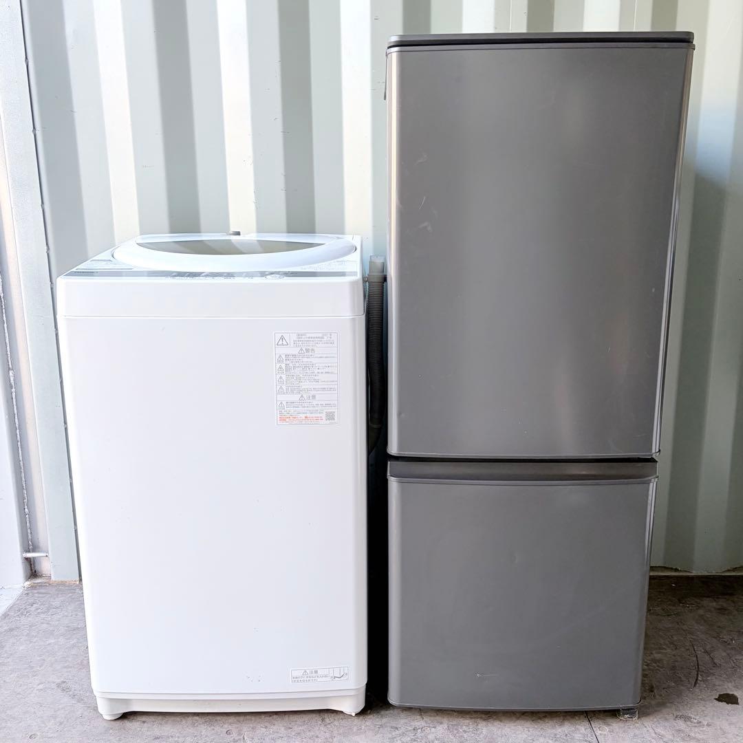 運搬取付無料！純正東芝洗濯機・三菱冷蔵庫2021年製2点セット！完動超美品！