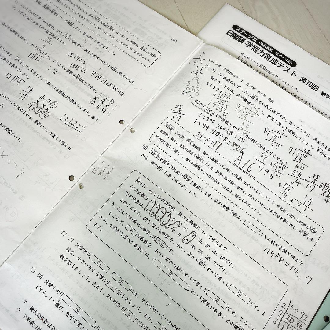 日能研 5年前期 育成テスト 国語/算数/理科/社会 4教科 小5年生