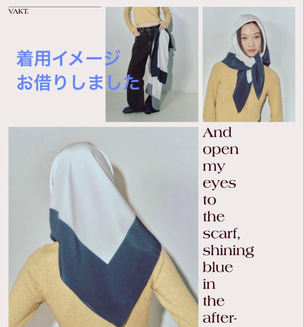 VAKT. 撥水風呂敷 バンダナ スカーフ　ネイビー ホワイト