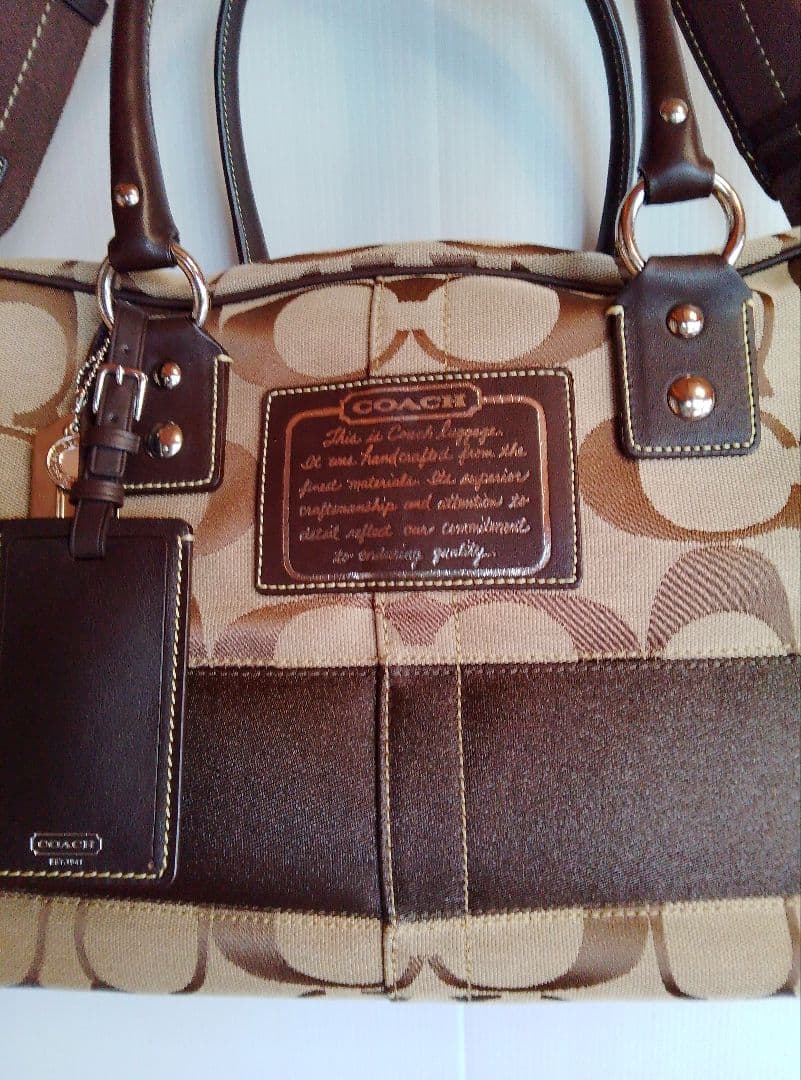 COACH ボストンバッグ ベージュブラウン