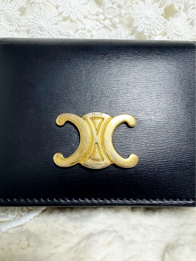 CELINE　トリオンフ　二つ折り財布　セリーヌ　コンパクトウォレット　ミニ財布