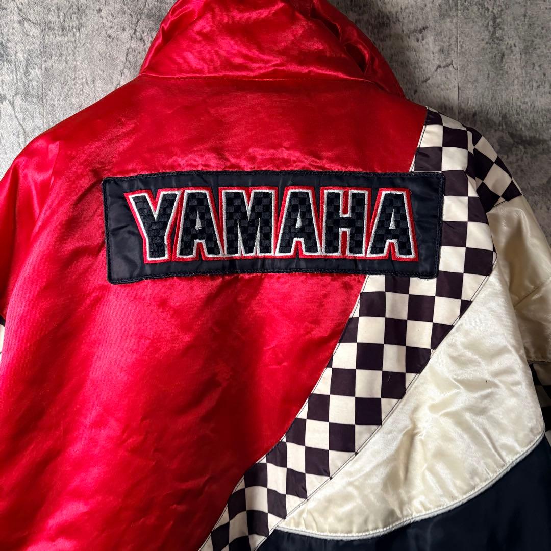 YAMAHA 中綿レーシングジャケット 90s XL ヤマハ　古着屋　チェッカー