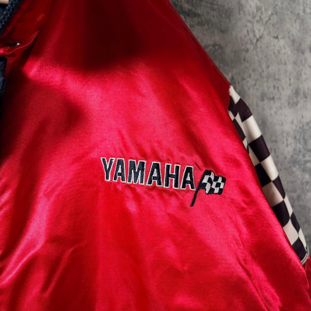 YAMAHA 中綿レーシングジャケット 90s XL ヤマハ　古着屋　チェッカー