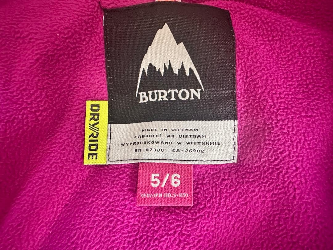 BURTON キッズ用　スキー　スノーボード　ウェア 上下セット