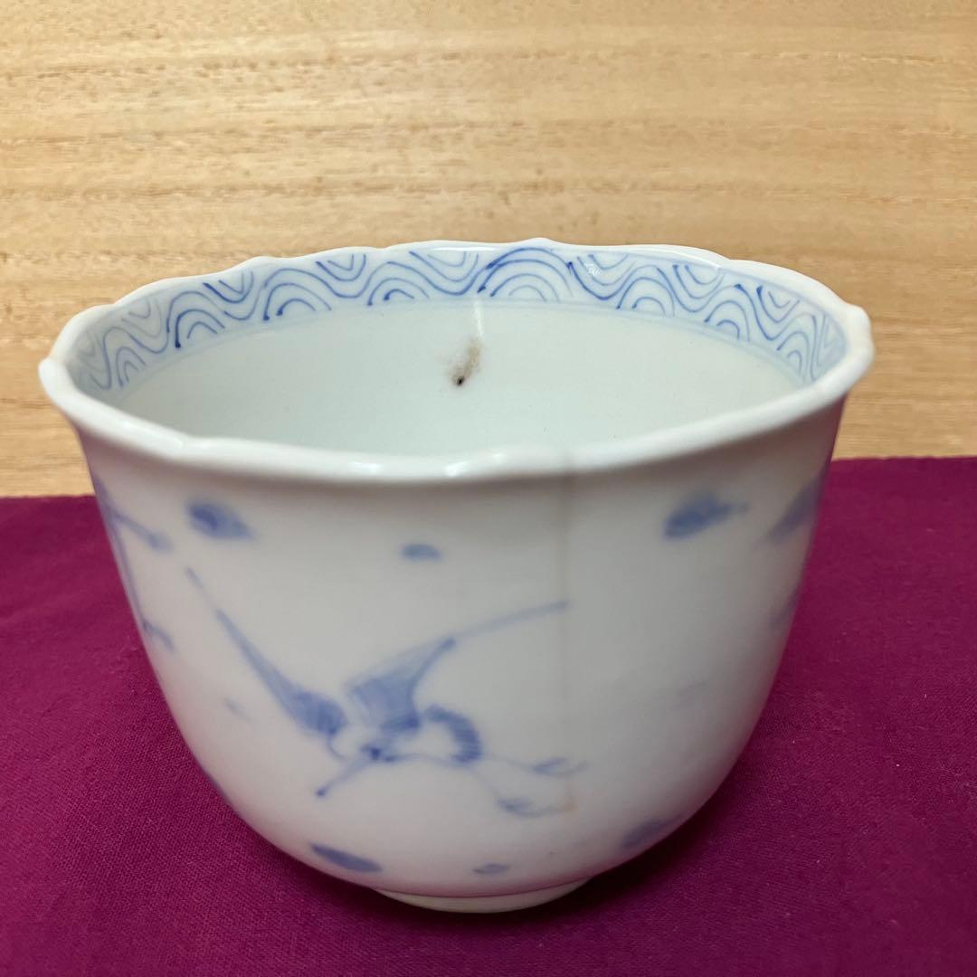 江戸明治大正時代物アンティーク染付け印判◆古伊万里 蕎麦猪口/湯呑み◆９個セット