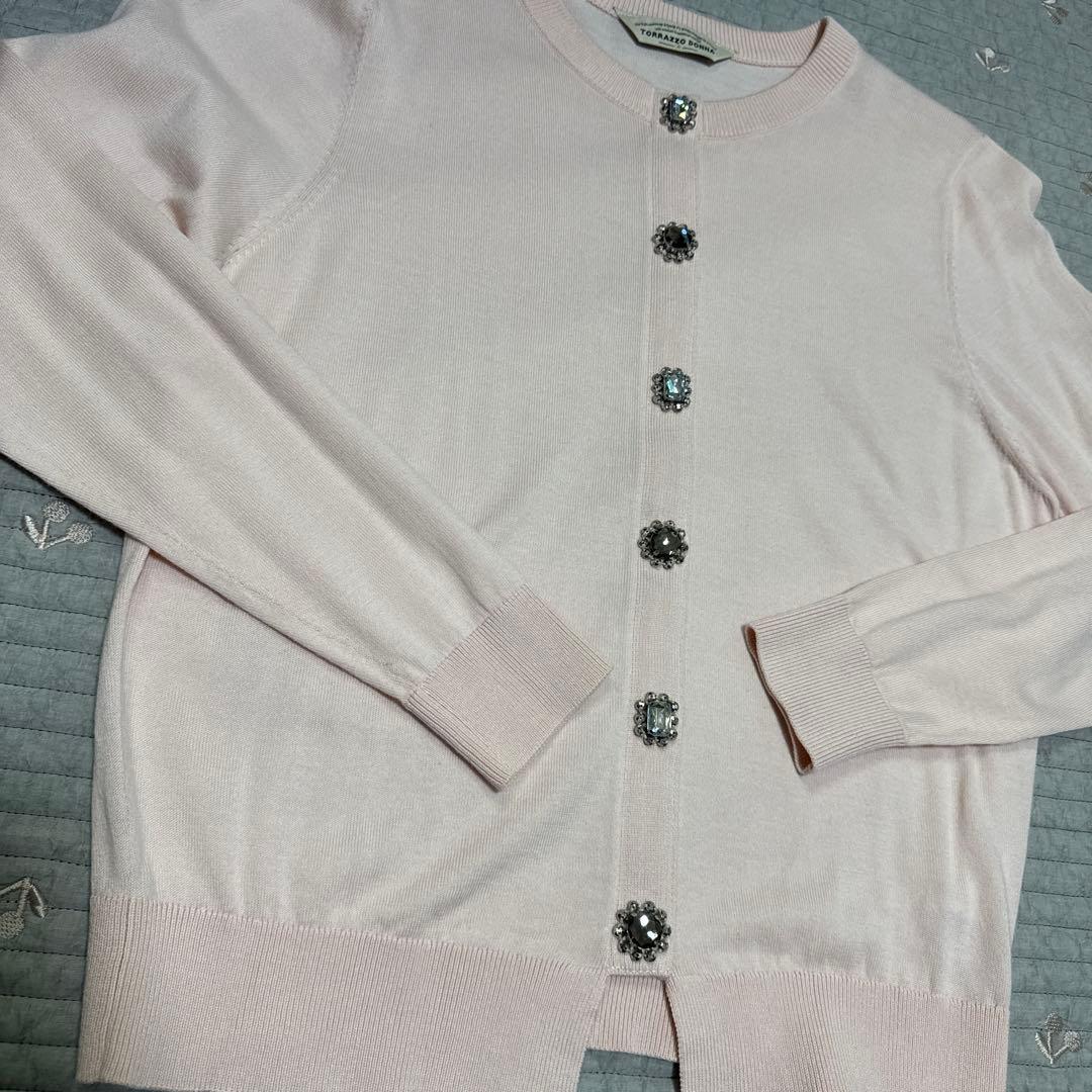 新品☆TORRAZZO DONNAビジュー　クリスタル　ボタン　カーディガン