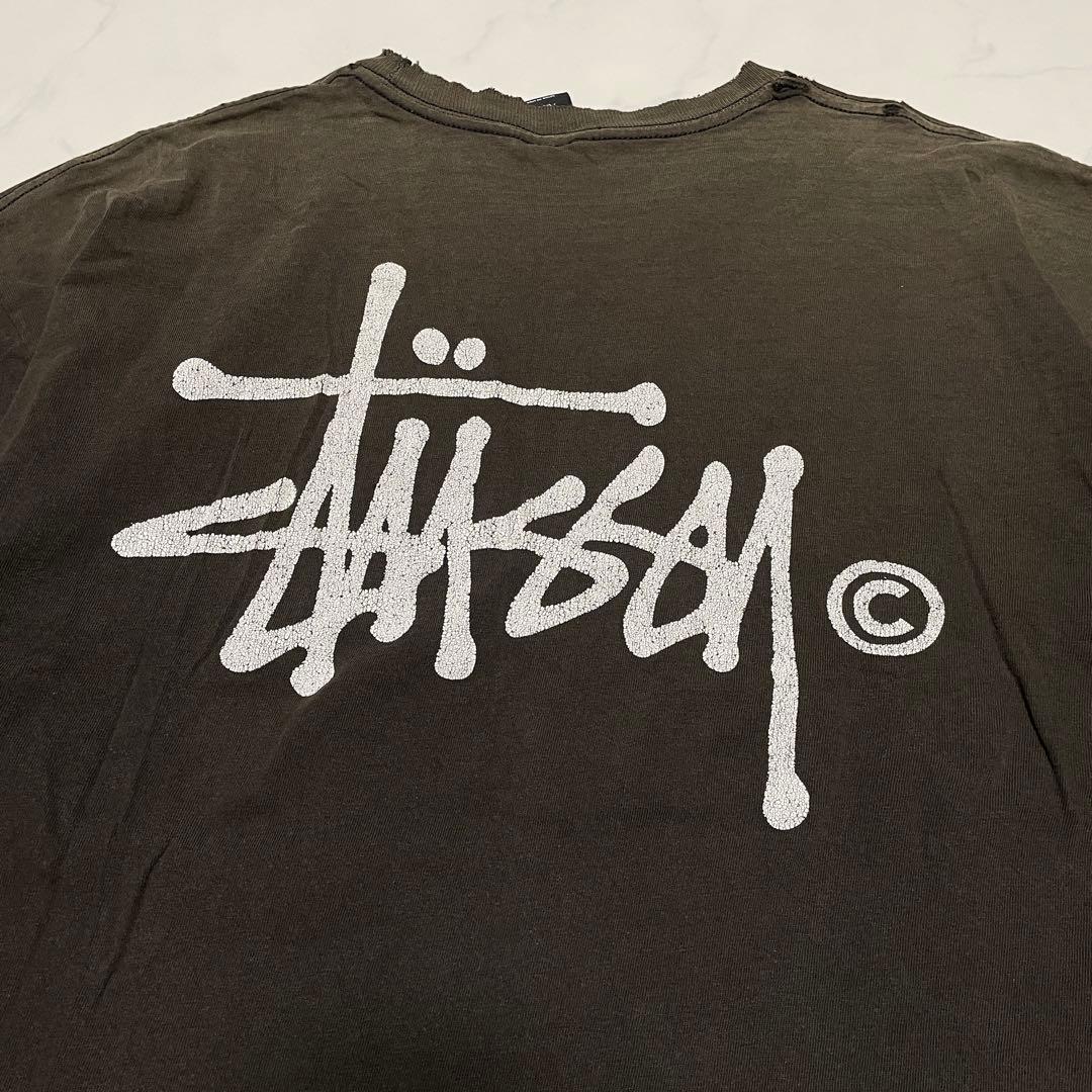 old STUSSY ビンテージ　襤褸　半袖Tシャツ フェード　XLサイズ