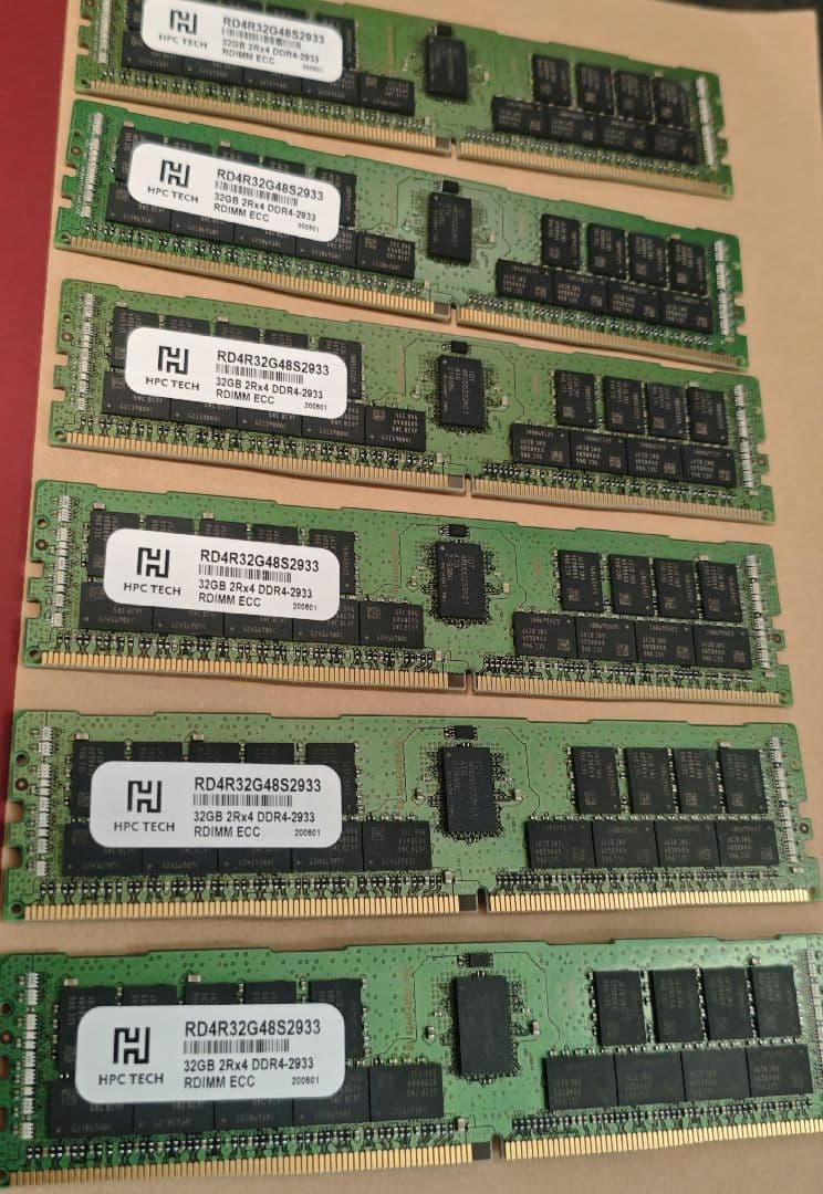 HPC ddr4-2933 ecc 192GB (32GB×6枚) サーバー用