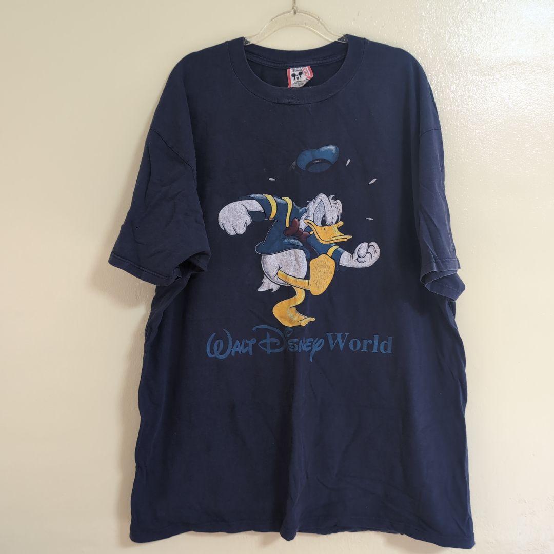味噌汁専用1995'Disney ヴィンテージドナルドダックメンズTシャツ ネイ
