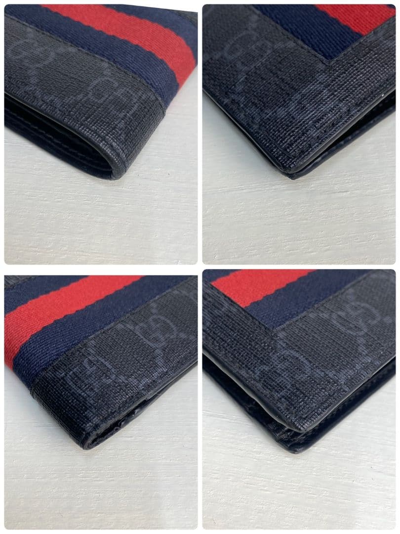 美品✨️GUCCI 二つ折り財布 GGスプリーム シェリーライン ホック