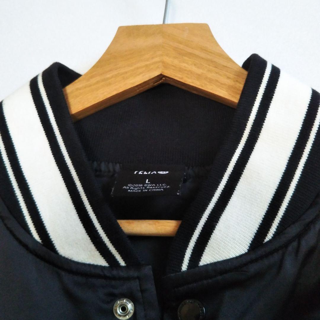 HUF × FELIX L SATIN JACKET スタジャン　ハフ 黒　L