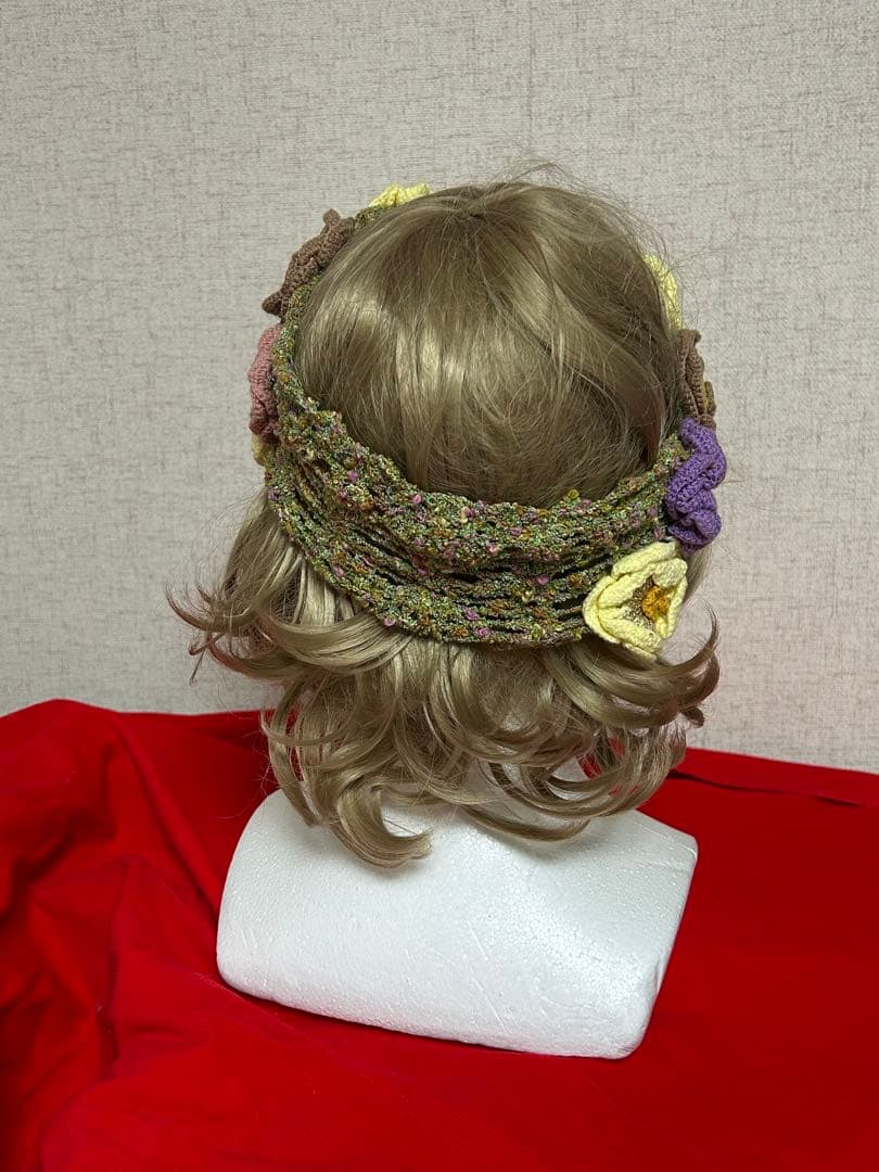 CA4LA カシラ　ラメ糸　ヘッドドレス　ヘアバンド　花冠　パンジー花