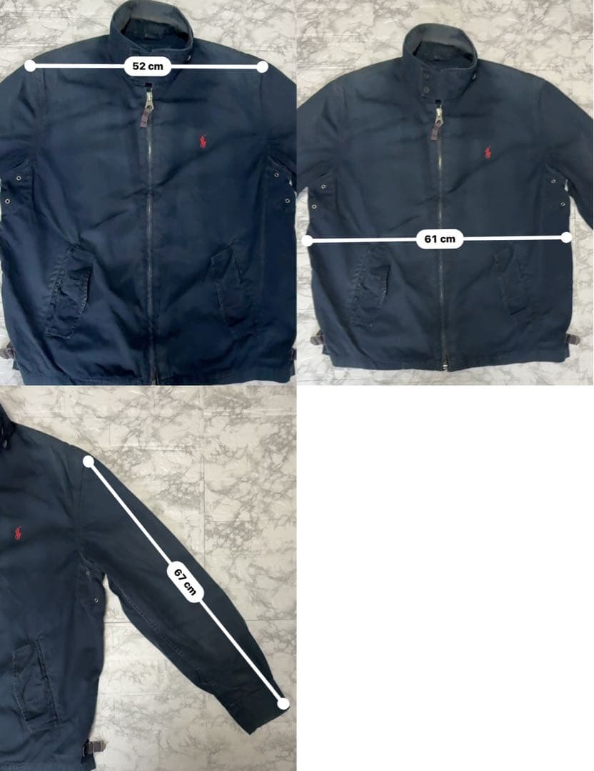 Oversize ポロ ラルフローレン コットンジャケット 紺 XLT