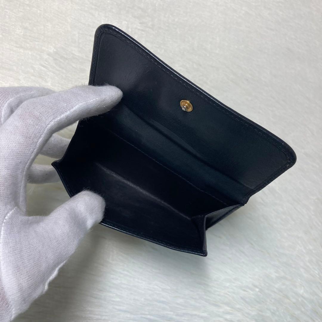 本日限定価格　美品　GUCCI グッチ　二つ折り　財布　バンブー　紺　ブラック