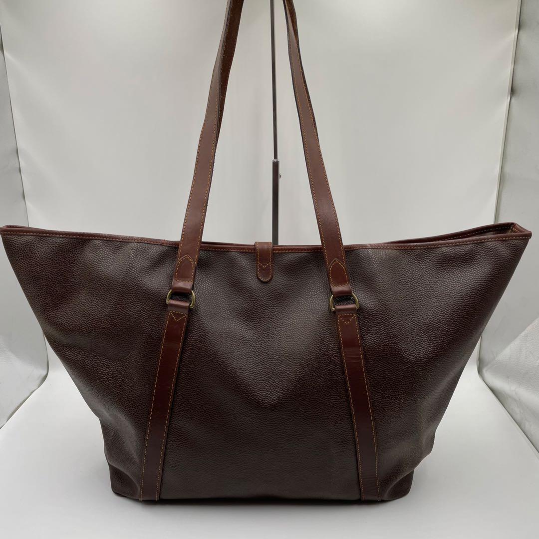 希少 MULBERRY マルベリー ビッグトート レザー ダークブラウン A4可