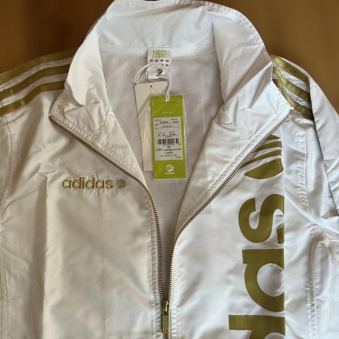 adidas ジャージ上下セット ホワイト ゴールド