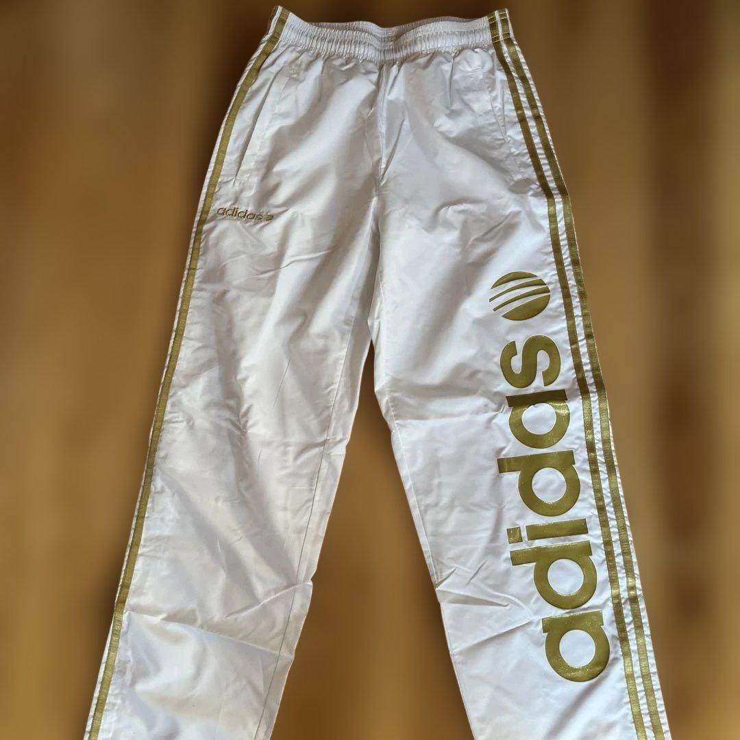 adidas ジャージ上下セット ホワイト ゴールド