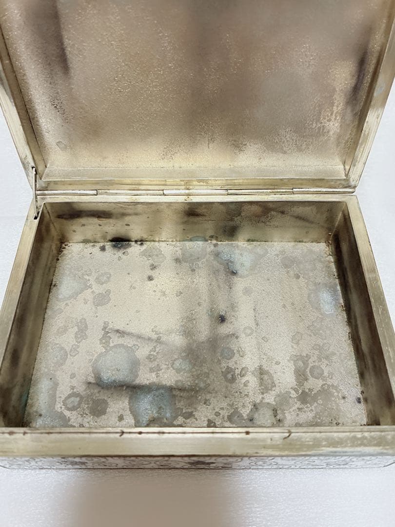 アンティーク七宝焼 金工銅胎 花柄 宝石箱 ジュエリーBOX