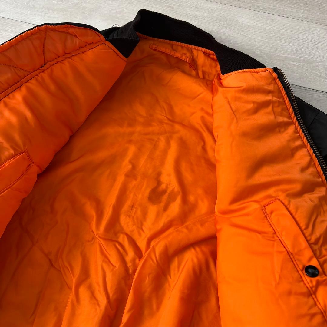 美品’90 ALPHA アルファ MA-1 ブラック XXL レア ヴィンテージ