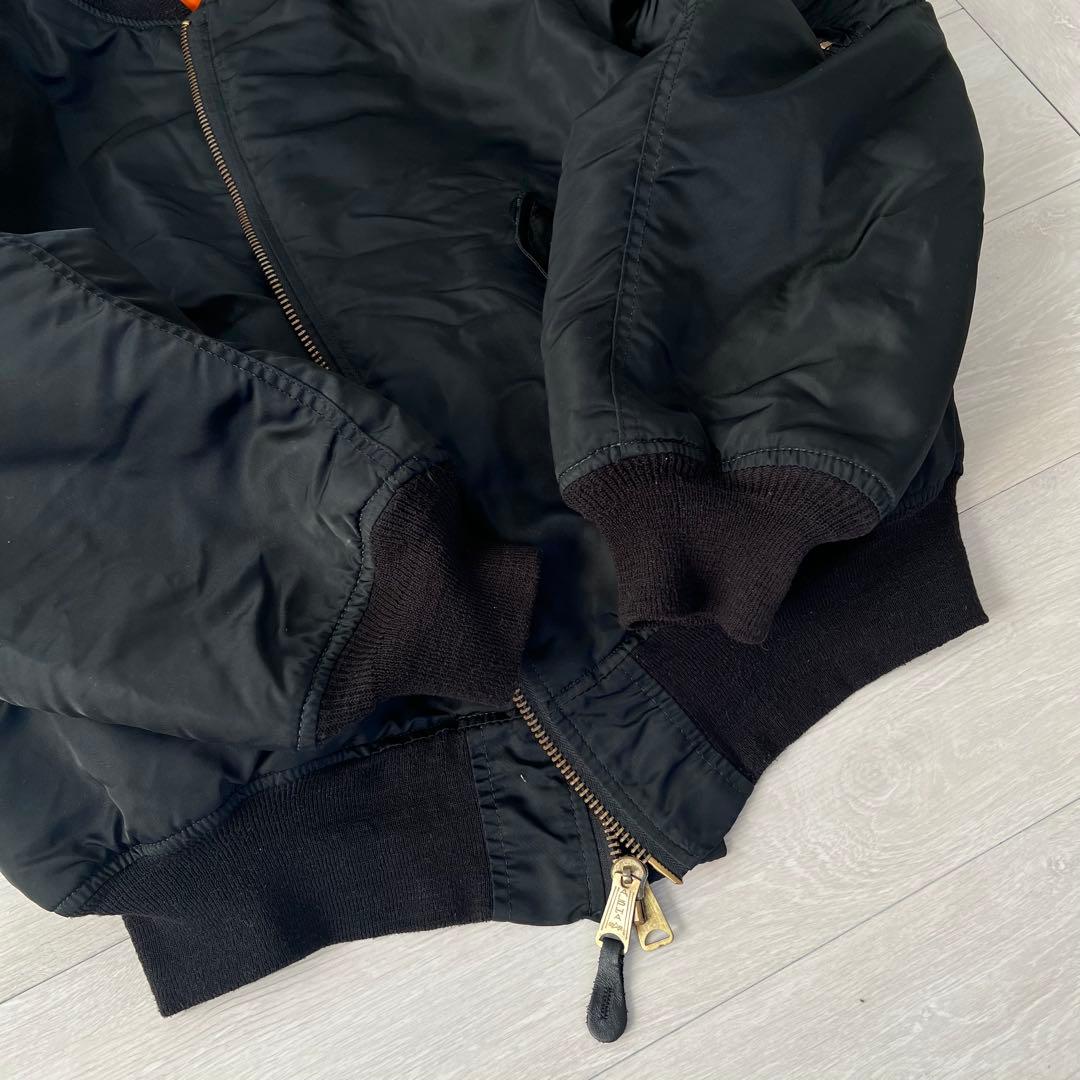 美品’90 ALPHA アルファ MA-1 ブラック XXL レア ヴィンテージ