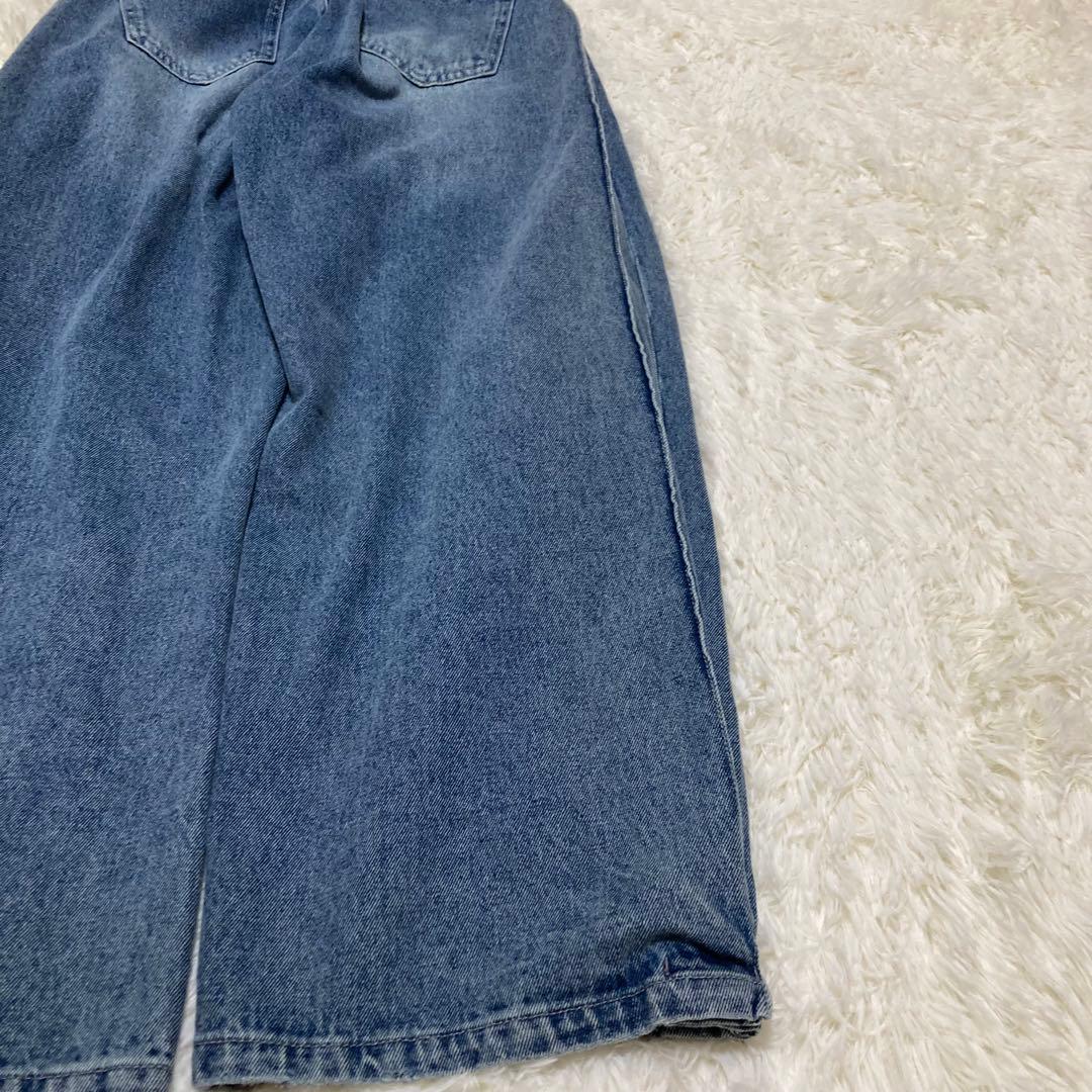 YENN SIDE PLEATED DENIM　カーブパンツ　ブルー　M