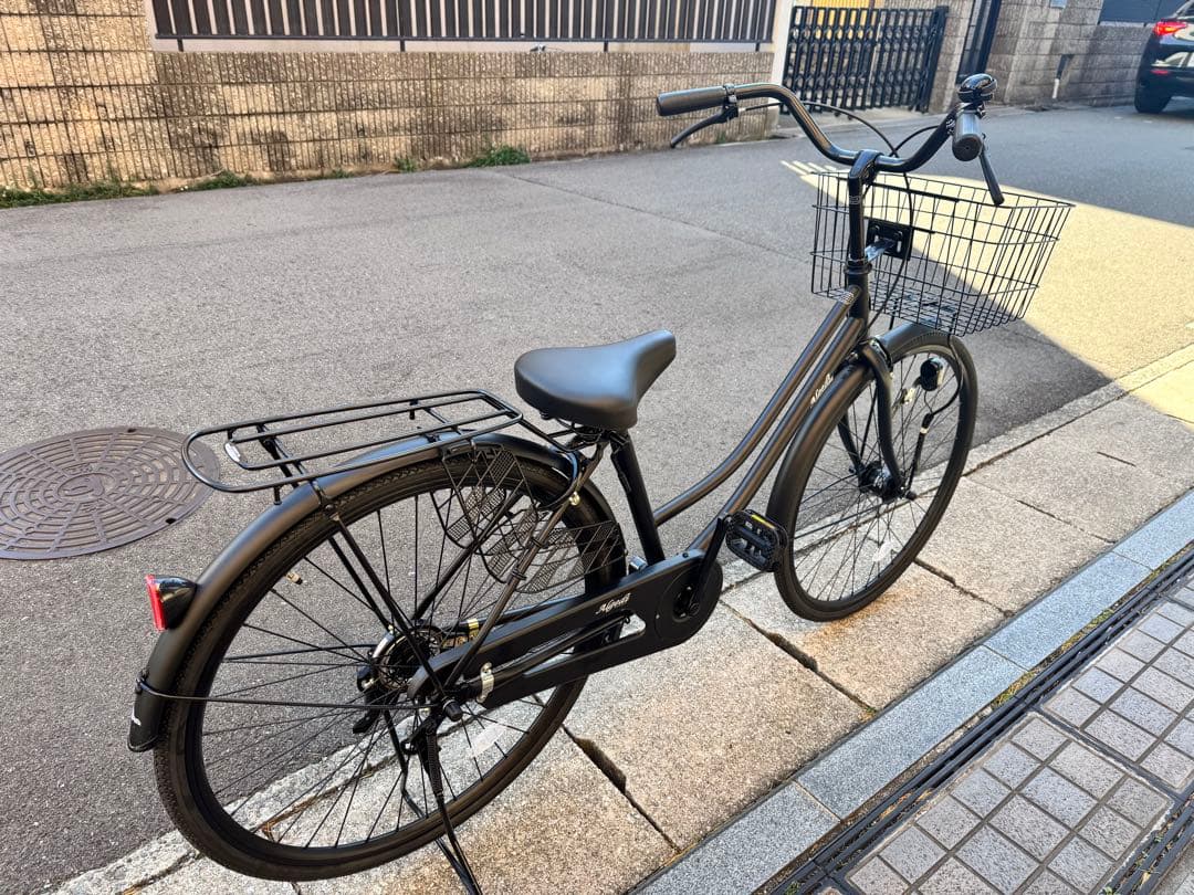 よし⭐︎シティサイクル ブラック 前カゴ付き