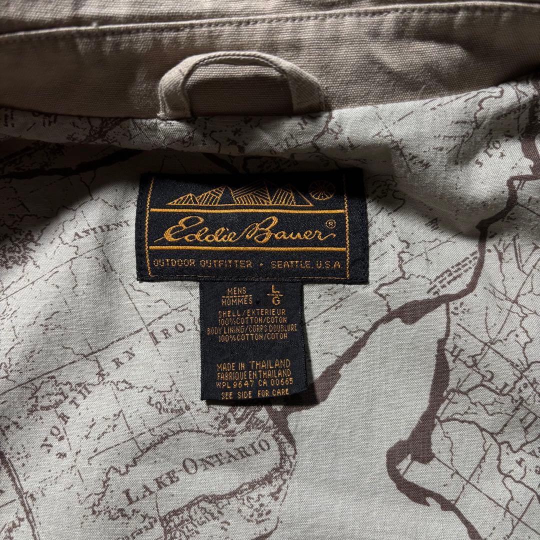 80s Eddie Bauer ハンティングジャケットジップブルゾン短丈古着L