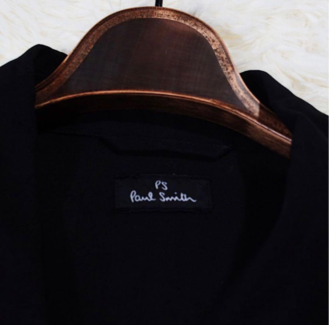 リネン100%《PS Paul Smith》カバーオール(3L)黒 美品 ワイド