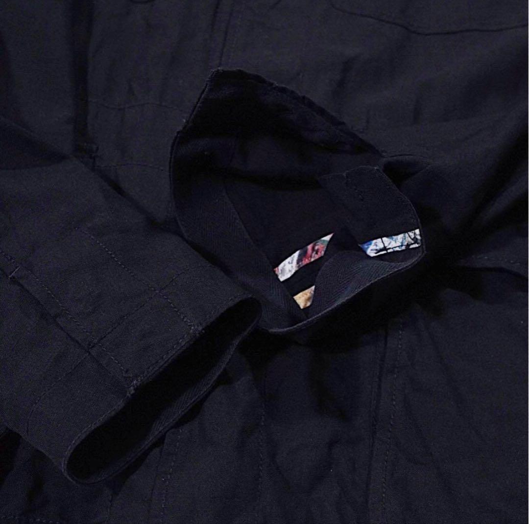 リネン100%《PS Paul Smith》カバーオール(3L)黒 美品 ワイド
